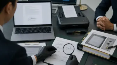 Analis memeriksa dokumen digital bertanda tangan elektronik untuk mendeteksi pemalsuan tanda tangan